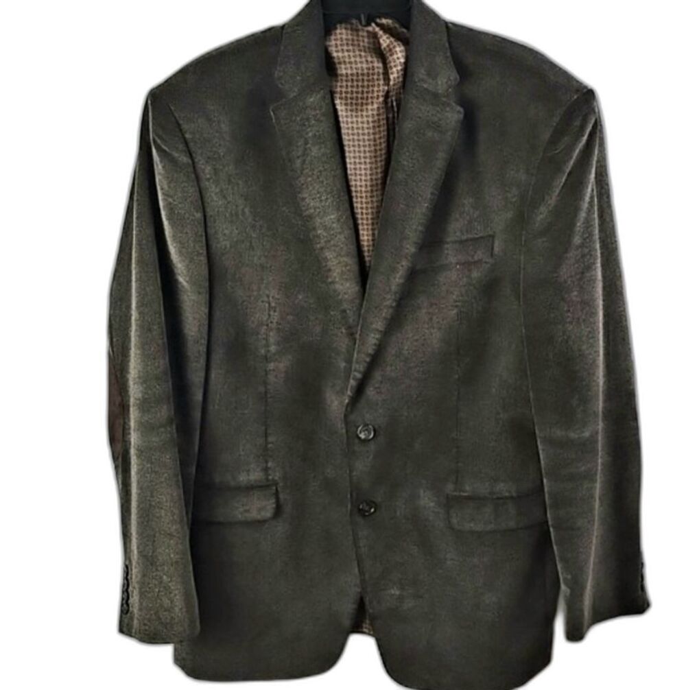Chaps Men's 2 Button Casual Blazer Sport Coat Brown Corduroy Sz 42L Academia